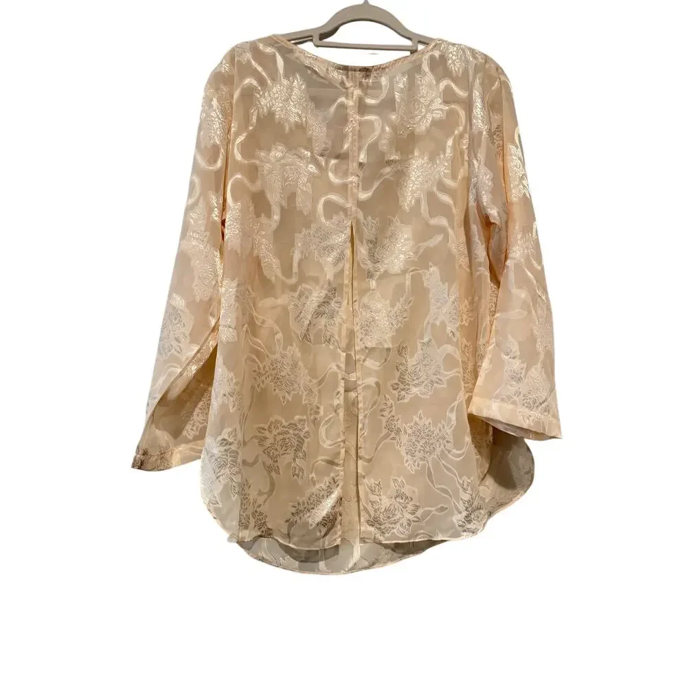Vintage Victoria's Secret Set Tan Lacy Pants Set Size Small Bottoms & Medium Top